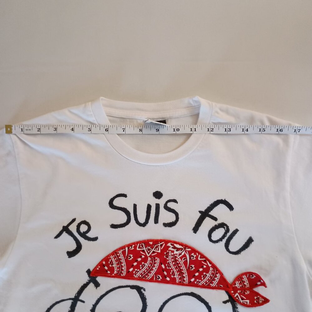 Vintage Men / Unisex Danny First TShirt Je Suis fou de Paris Size M - Picture 7 of 13